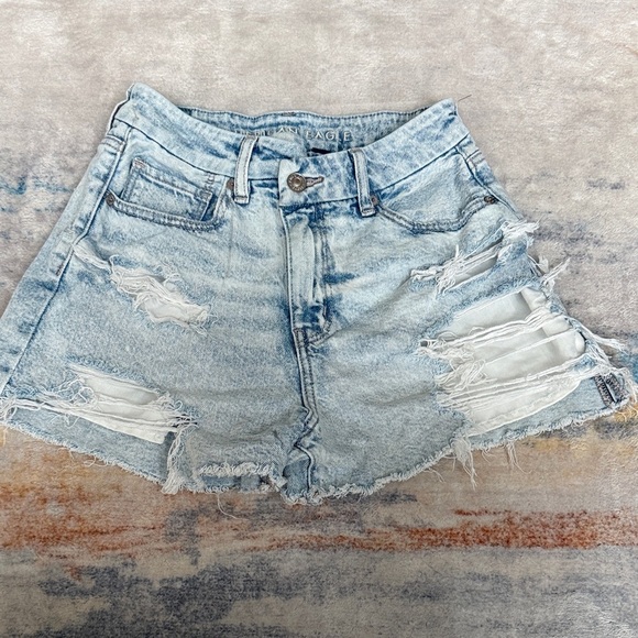 American Eagle Outfitters Pants - American Eagle Outfitters Faded Blue Ripped Jean Shorts